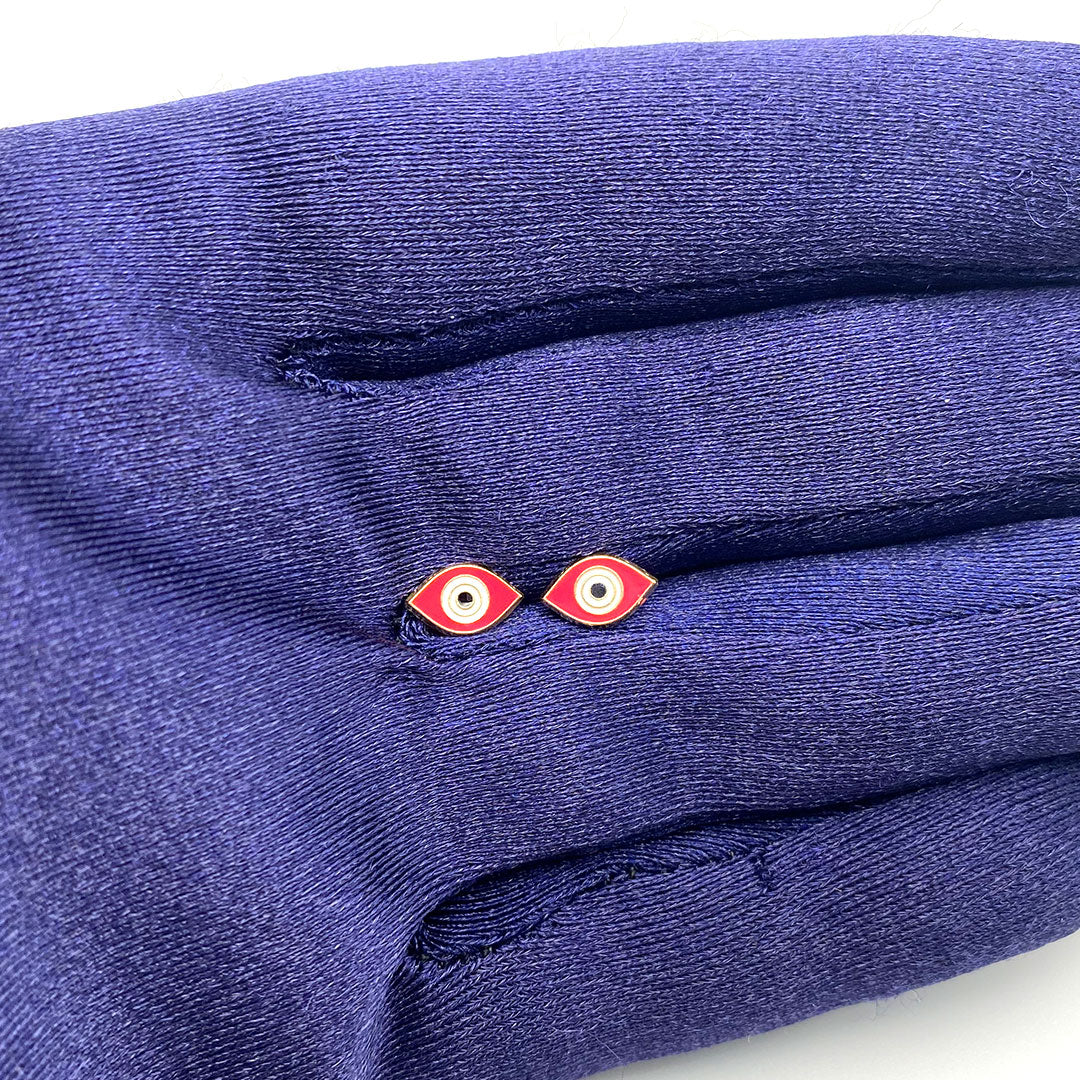 14k Screw Back Enamel Evil Eye Baby/Kids Earrings