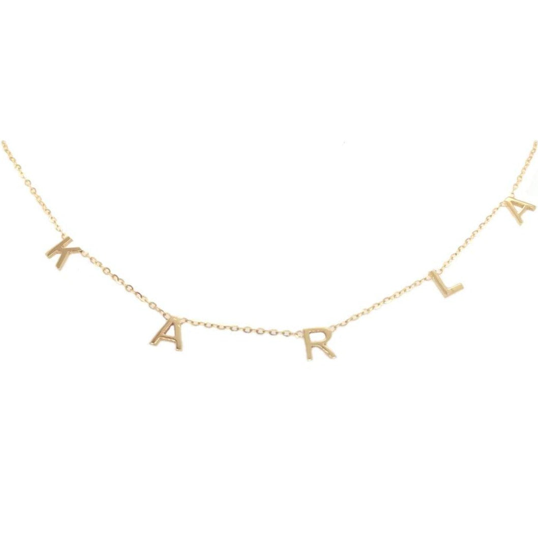 14k Personalized Minimalist Letter Necklace