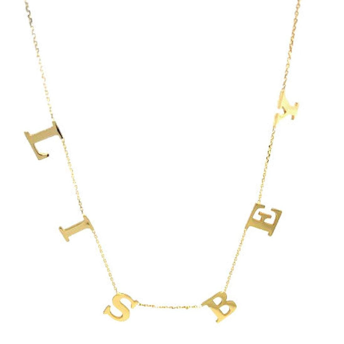 14k Personalized Bold Letter Necklace