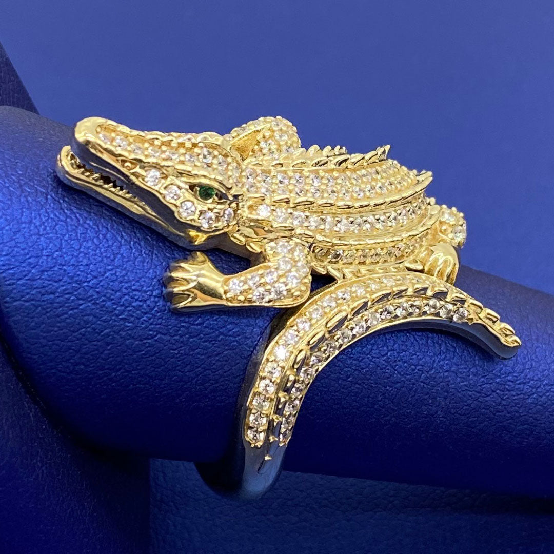 10k CZ Alligator Wrap Ring