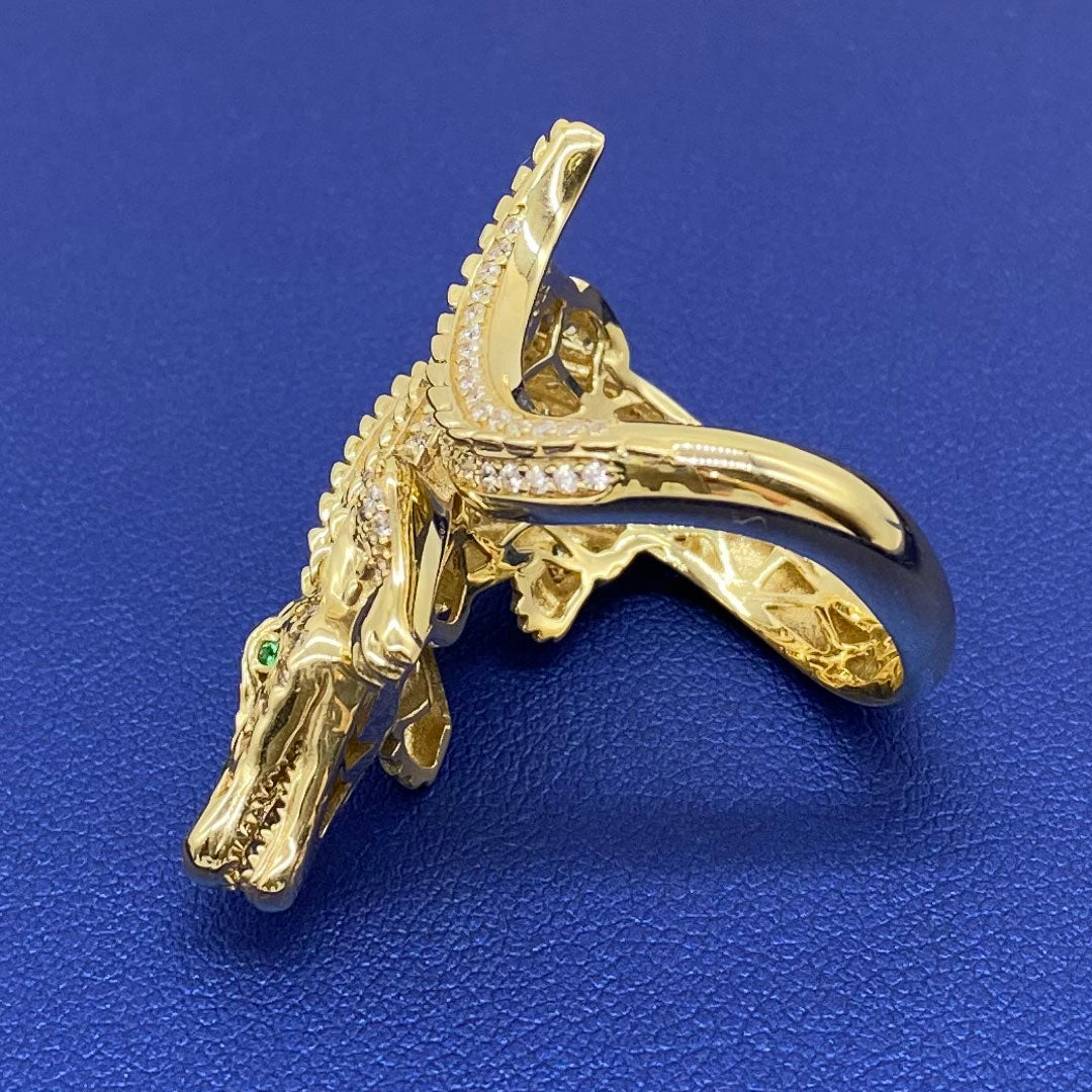 10k CZ Alligator Wrap Ring