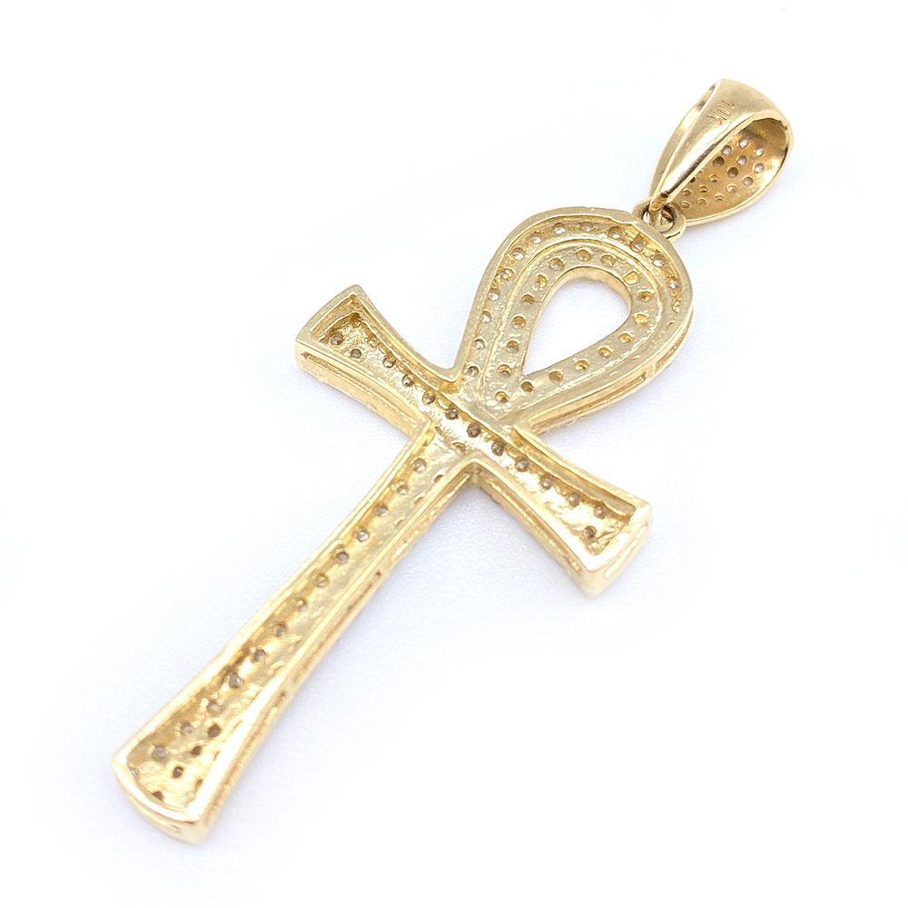 10k CZ Ankh Pendant - Yellow Brick Empire