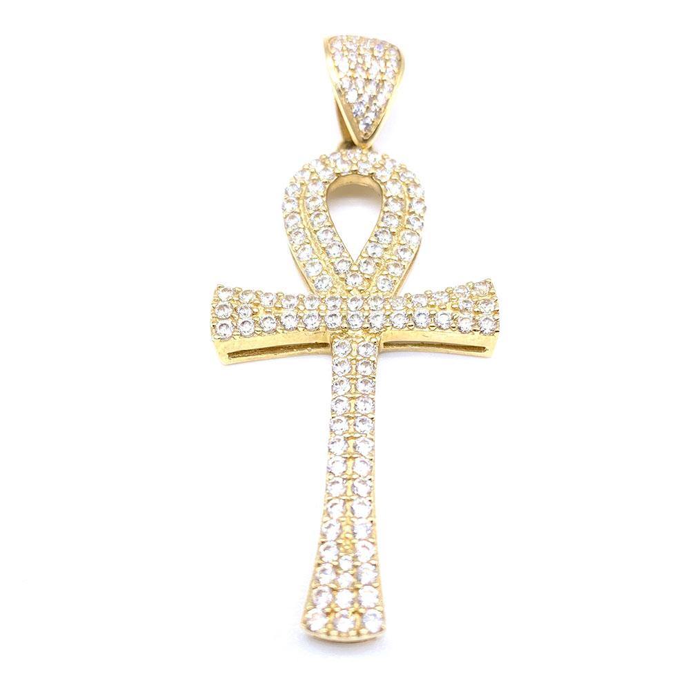 10k CZ Ankh Pendant - Yellow Brick Empire