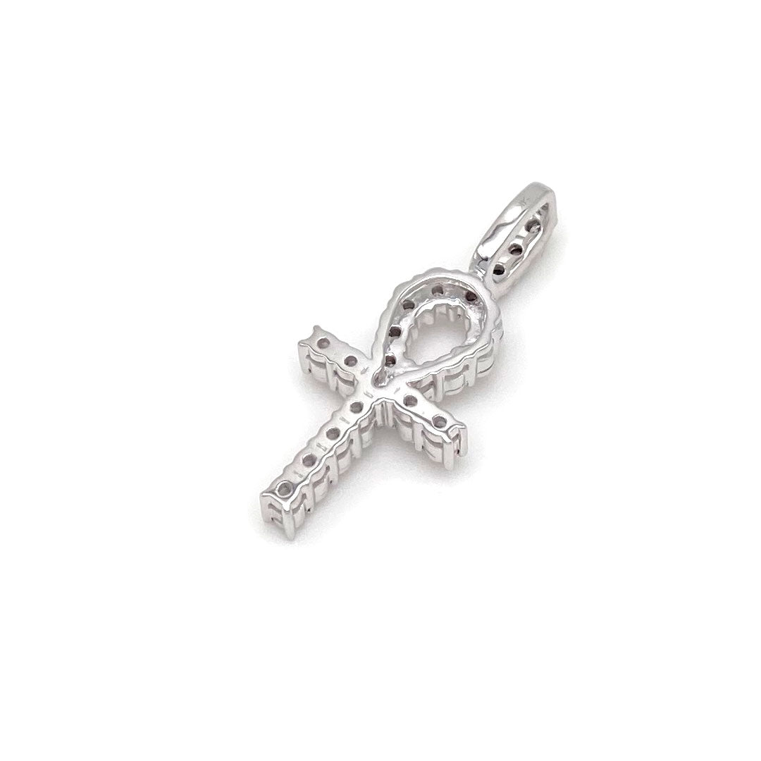 Diamond Ankh Pendant 14k Gold 0.25ct