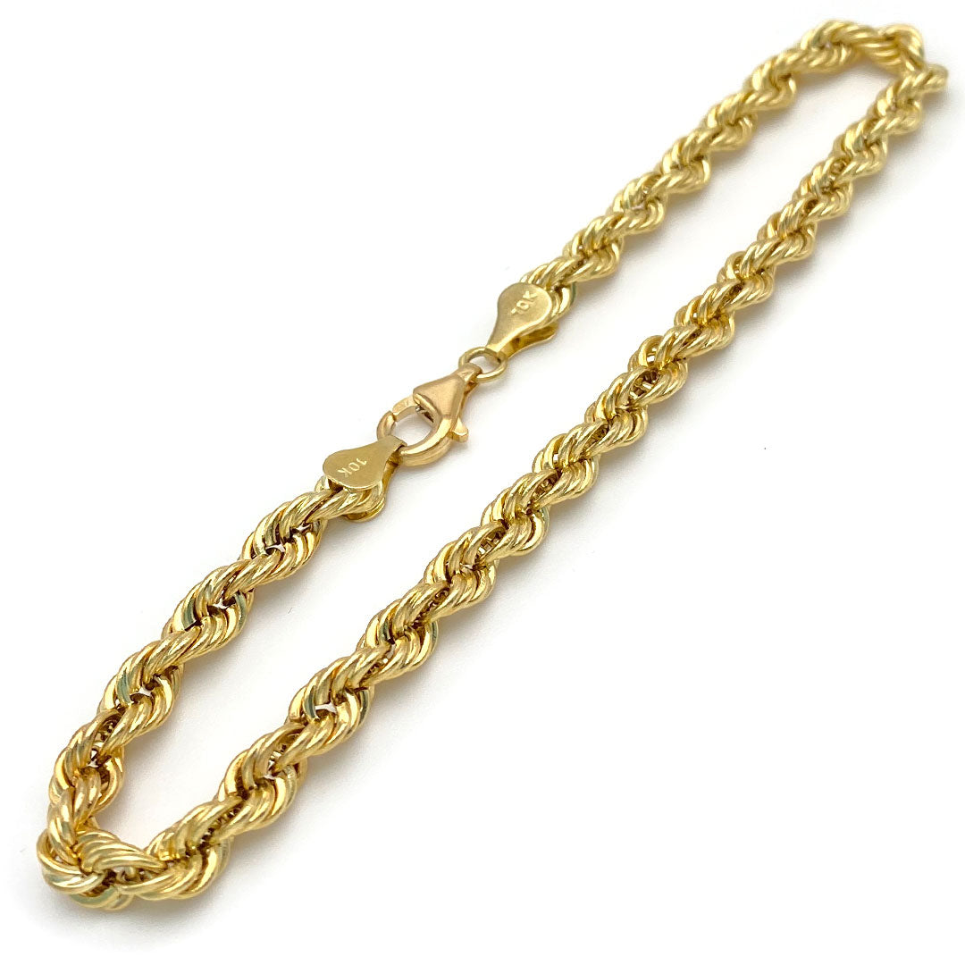 10k Hollow Rope Anklet 5.5mm