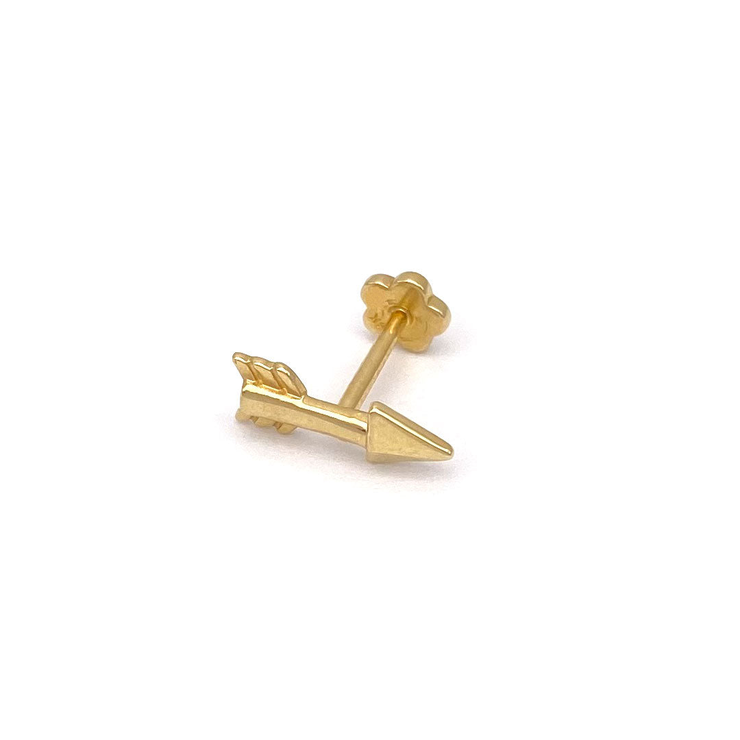 14k Arrow Internal Threaded Stud