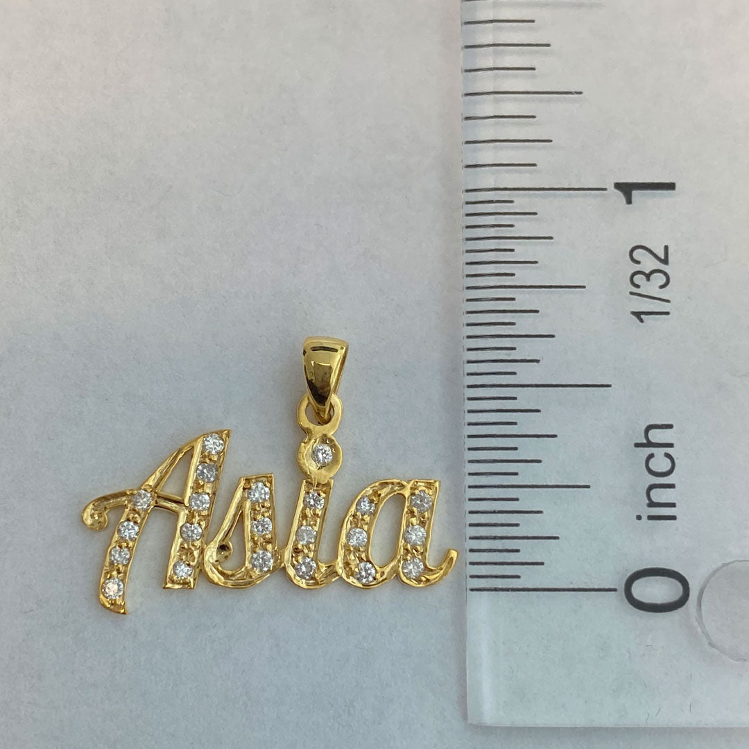 Personalized Cursive Name Pendant with Genuine Diamonds