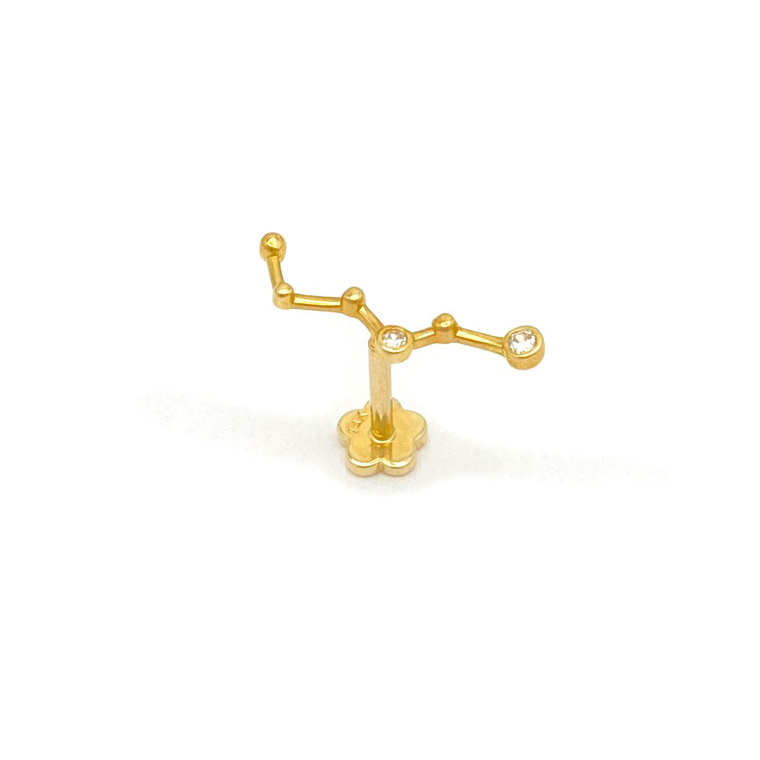 14k CZ Constellation Internal Threaded Stud