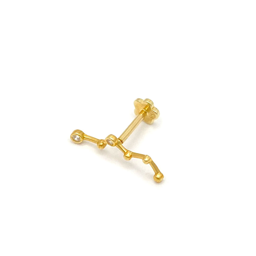 14k CZ Constellation Internal Threaded Stud