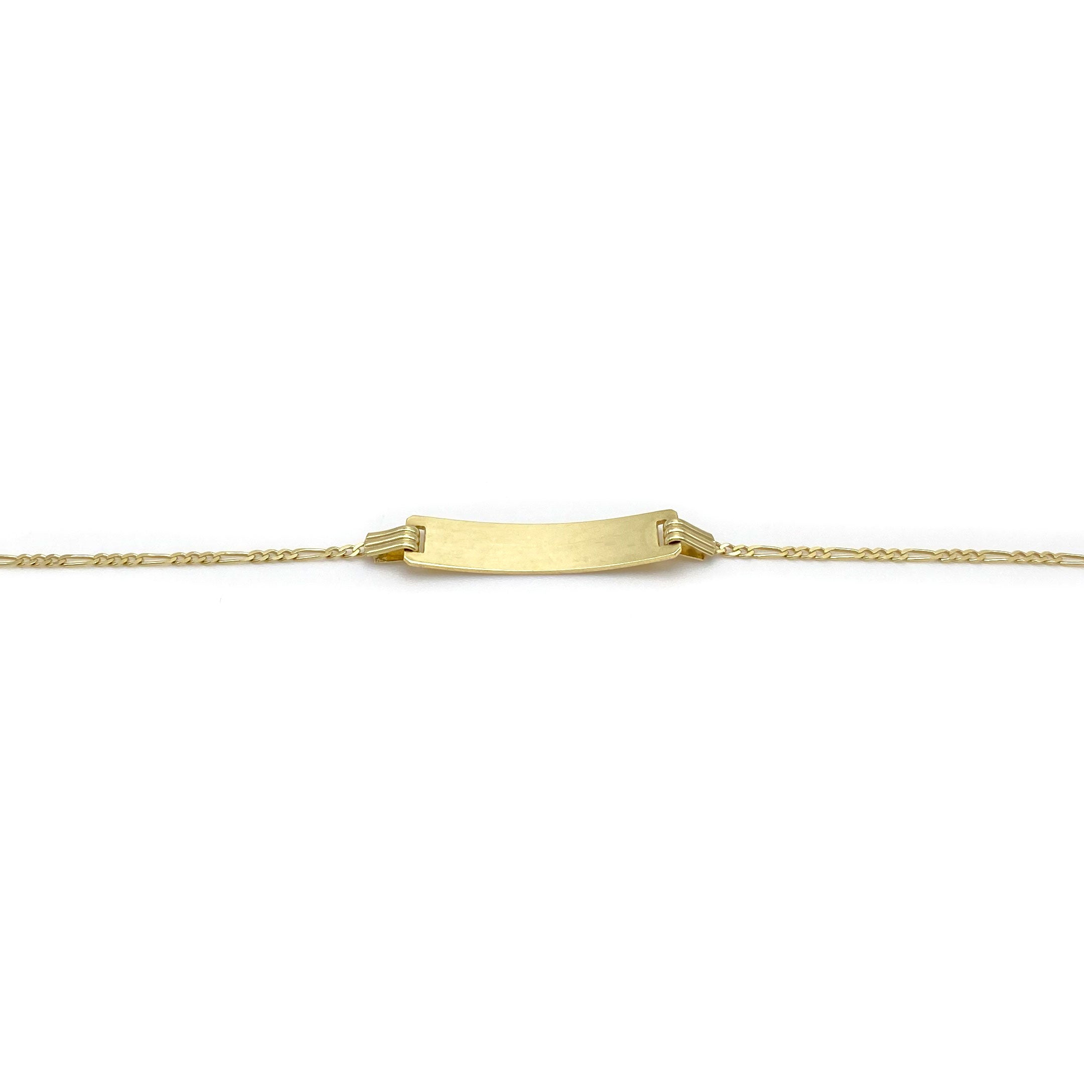 14k Figaro ID Baby Bracelet Free Engraving