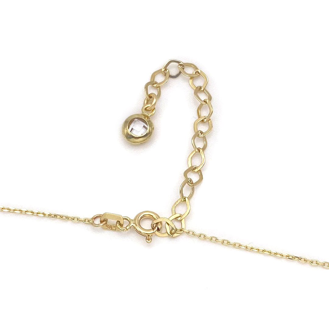 14k Tri-color Fancy Ball Necklace - Oval