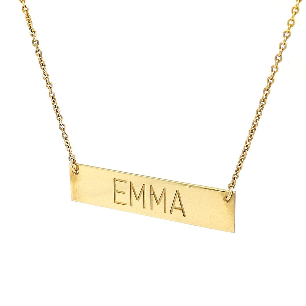 Personalized Engraved Bar Necklace