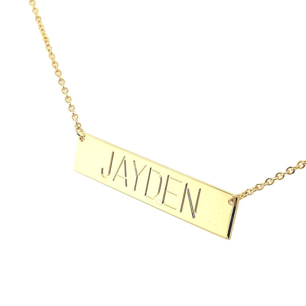 Personalized Engraved Bar Necklace