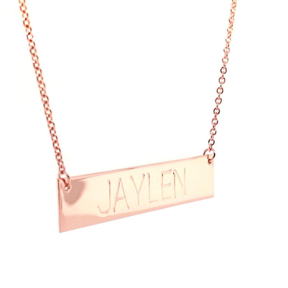 Personalized Engraved Bar Necklace