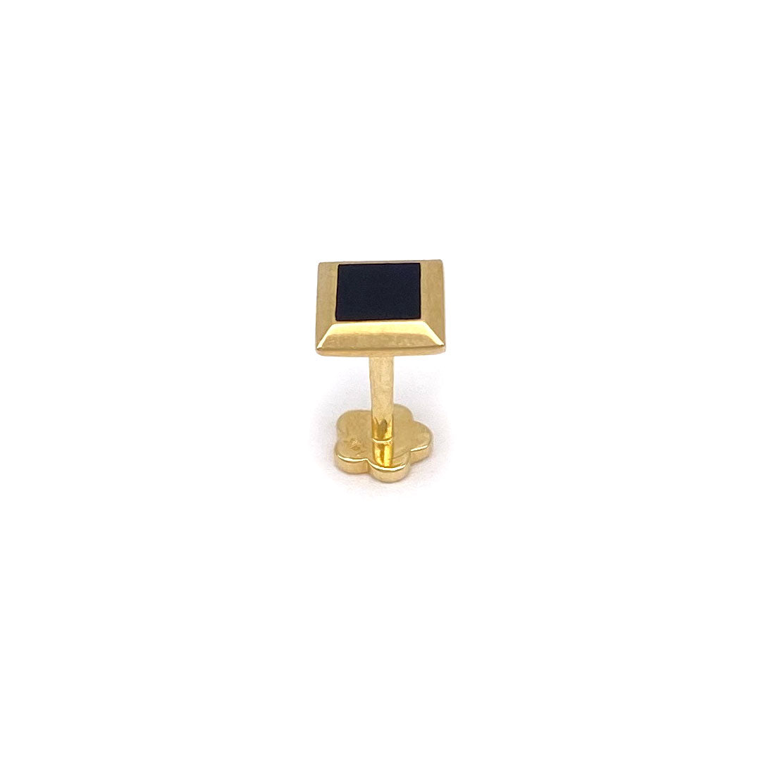 14k Black Enamel Square Internal Threaded Stud