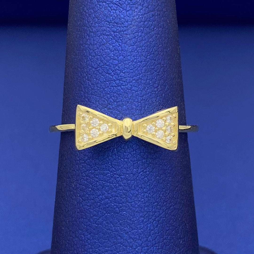 10k CZ Bow Tie Ring