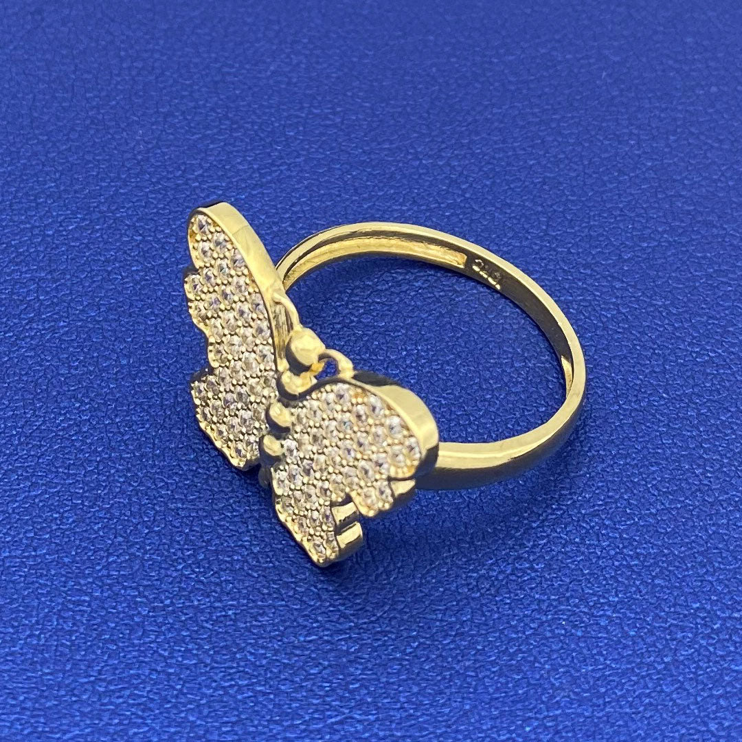 10k CZ Butterfly Cocktail Ring