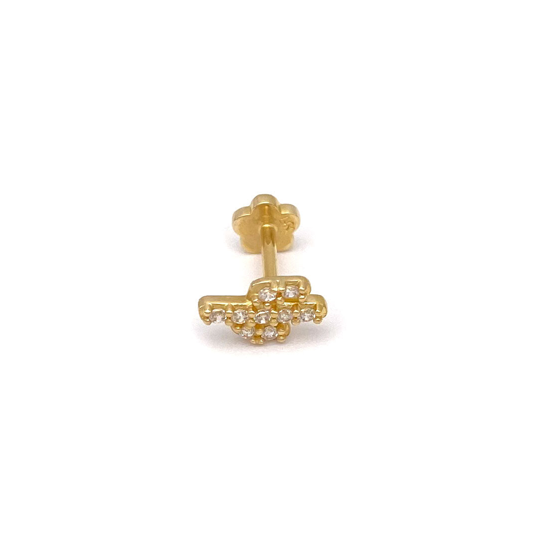 14k CZ Cactus Internal Threaded Stud