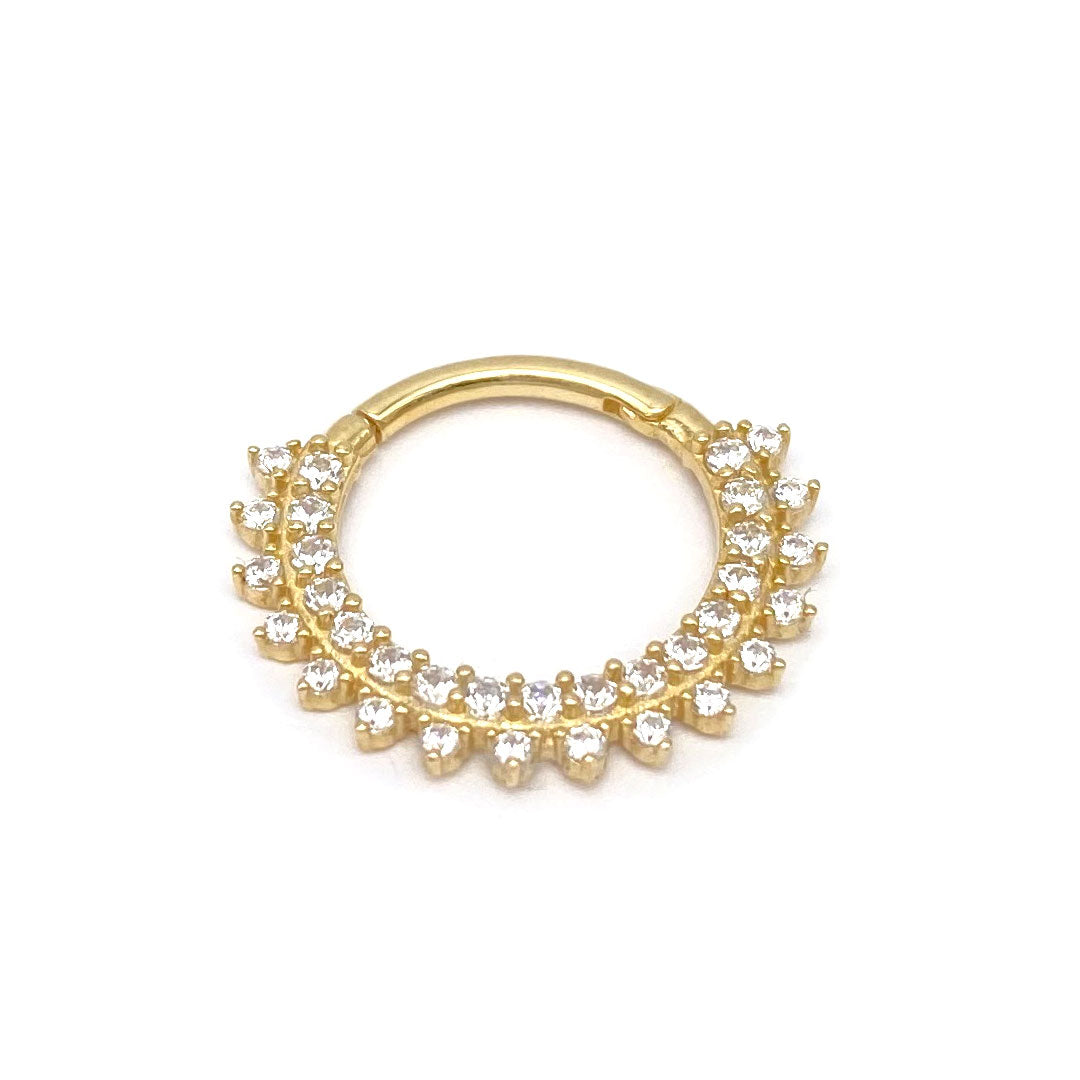 14k CZ Seamless Clicker Ring