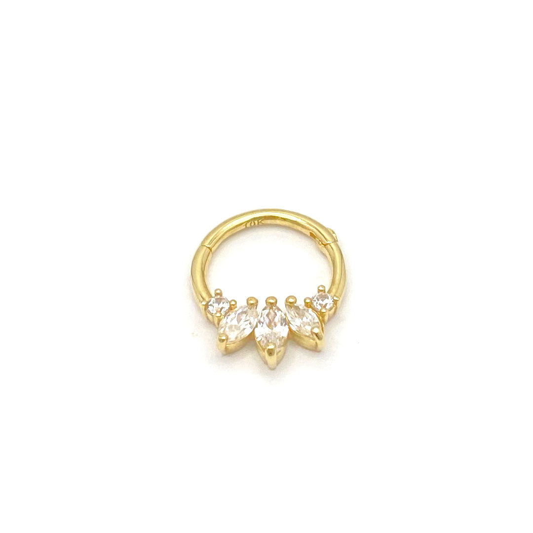 10k CZ Marquise Seamless Clicker Ring