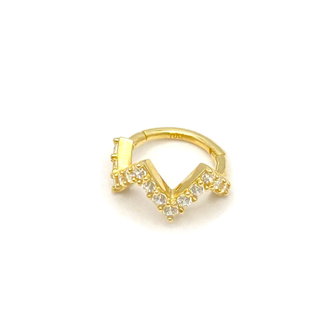 10k CZ Zig Zag Seamless Clicker Ring