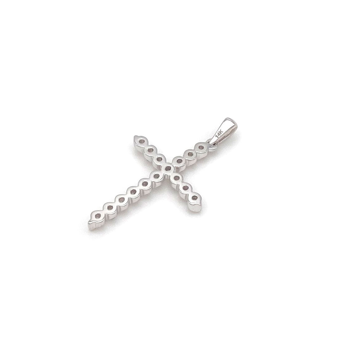 Diamond Cross Pendant 10k White Gold 0.25ct