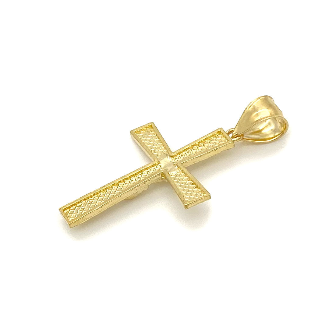 10k Diamond Cut Crucifix Cross Pendant