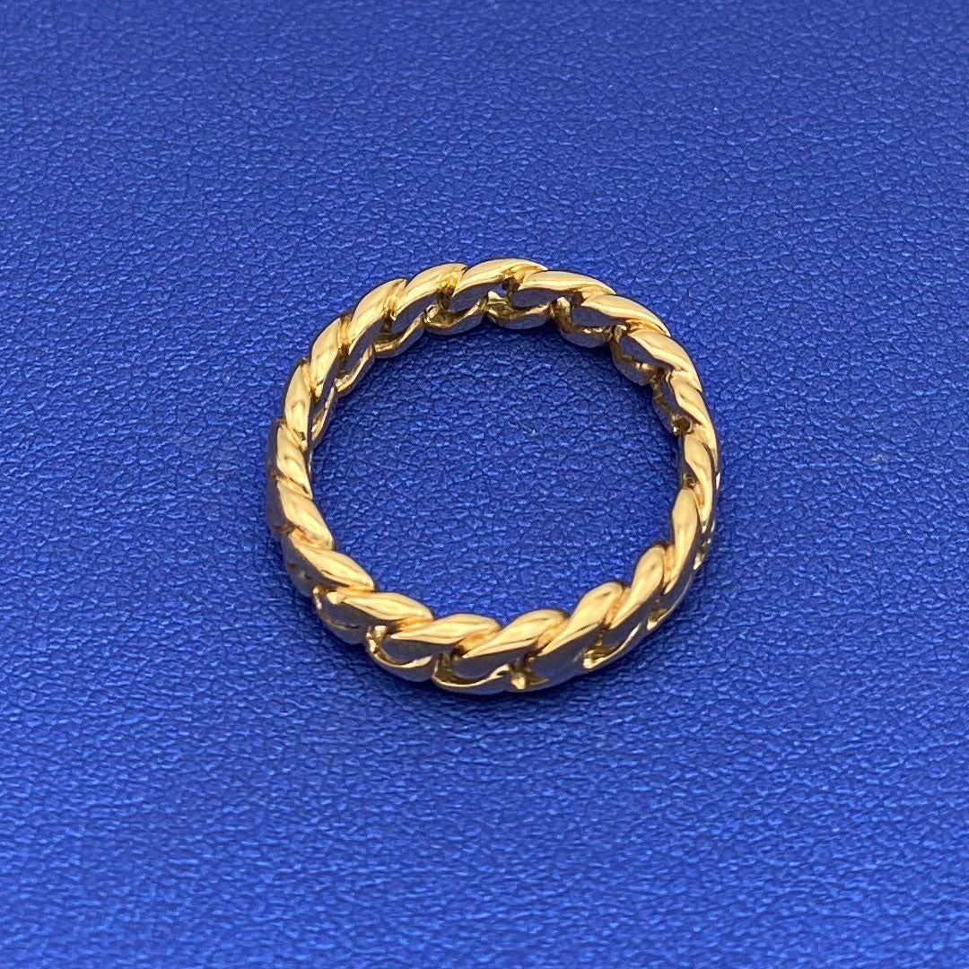 10k Solid Miami Cuban Link Ring 4.75mm