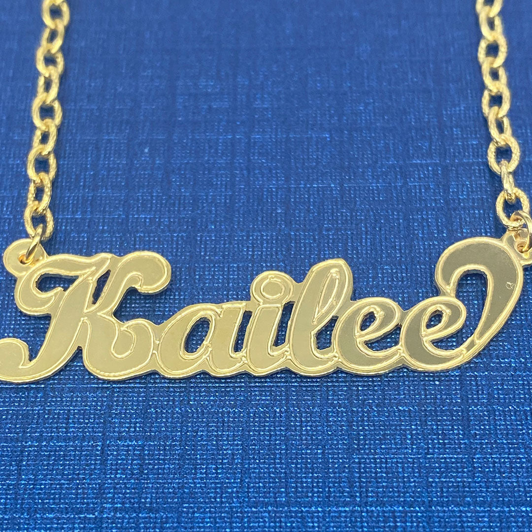 Personalized Cursive Name Plate Pendant