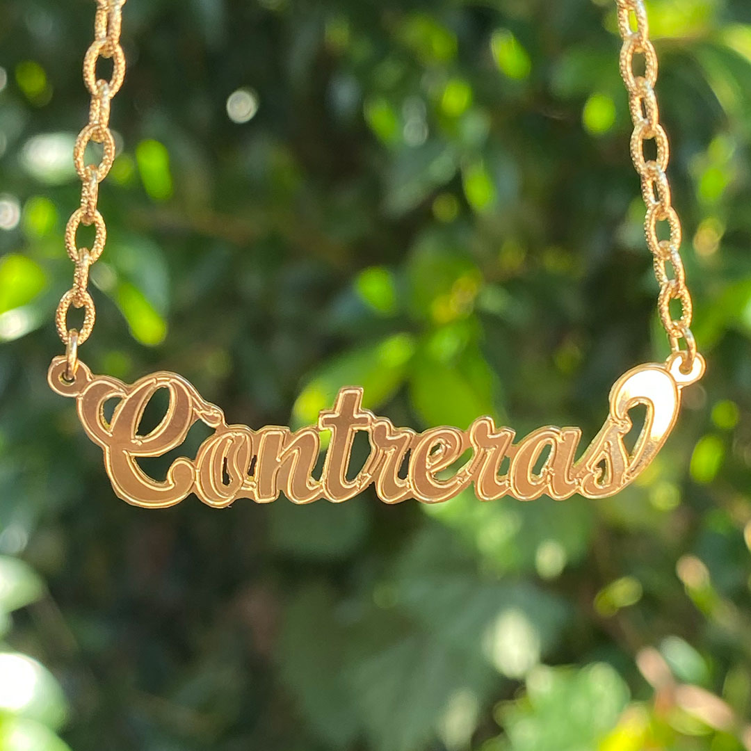 Personalized Cursive Name Plate Pendant