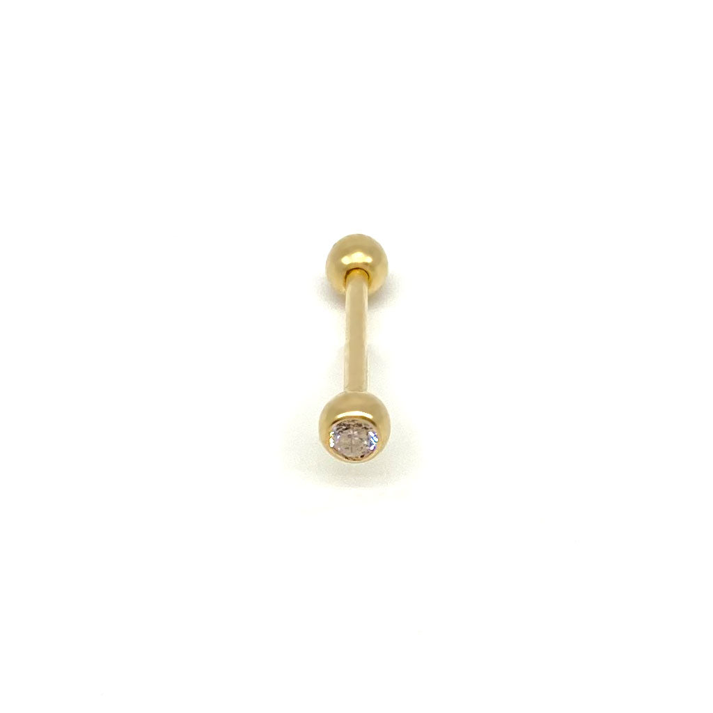 14k CZ Tongue Ring