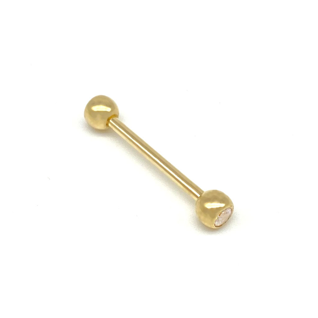 14k CZ Tongue Ring