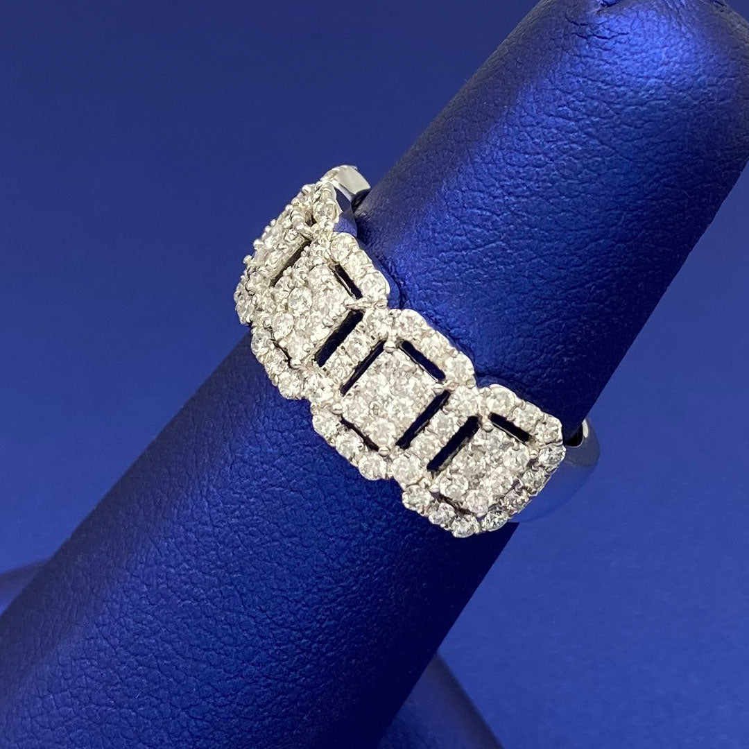 Rectangular Bands Diamond Rectangle Style Wedding Band 14k White Gold 1.05ct – Yellow ...