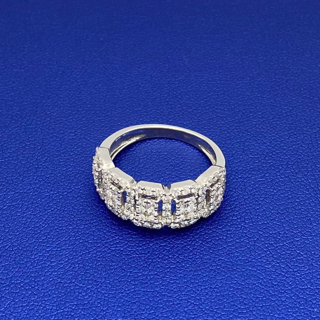 Rectangular Bands Diamond Rectangle Style Wedding Band 14k White Gold 1.05ct – Yellow ...