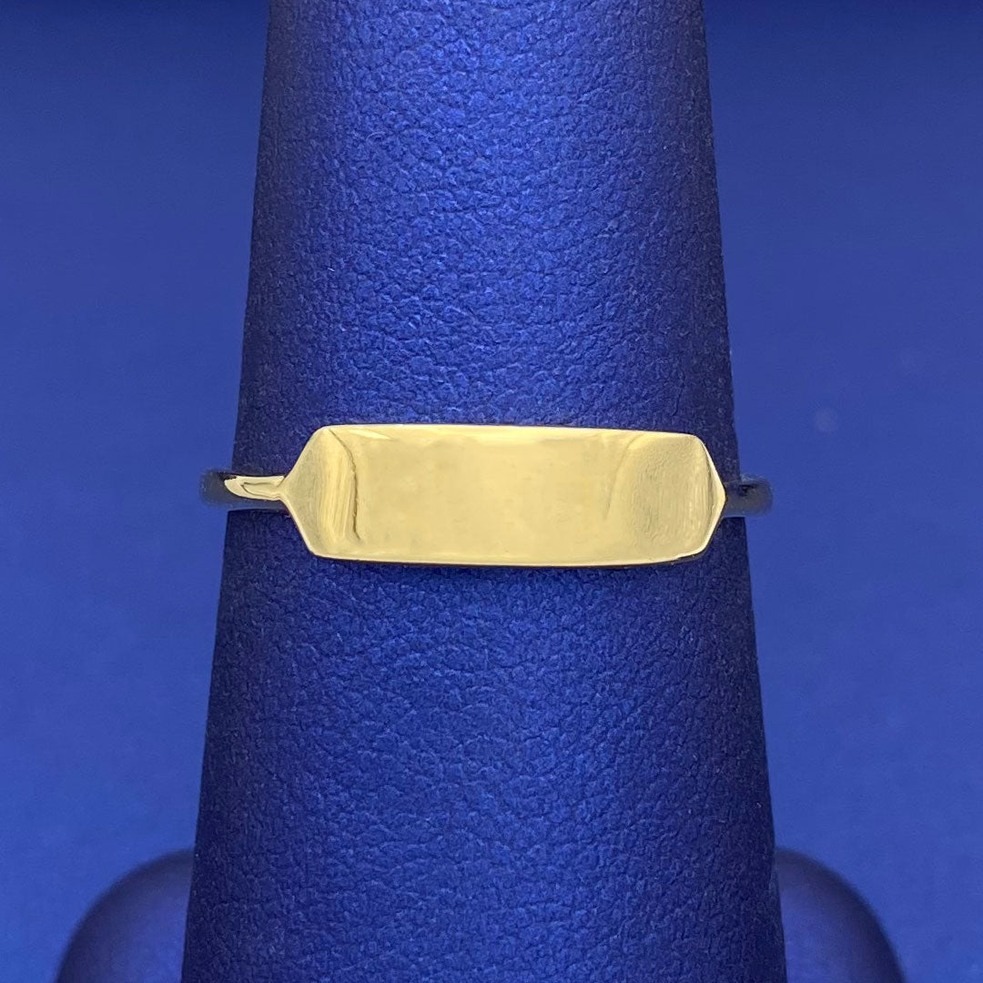 14k Ring with Engravable Bar