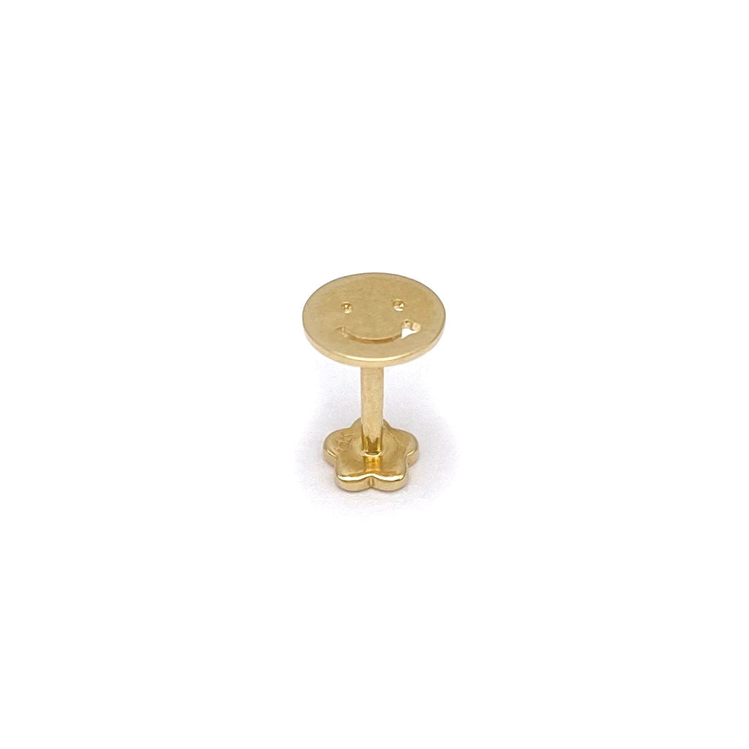 14k Smiley Face Internal Threaded Stud