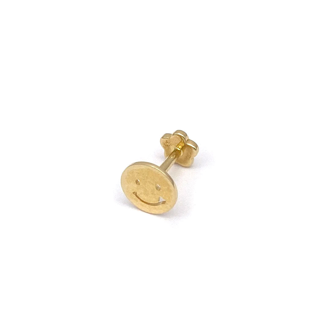 14k Smiley Face Internal Threaded Stud