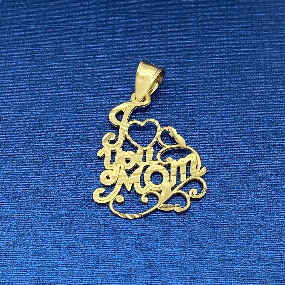 10k I Love Mom Pendant - Yellow Brick Empire
