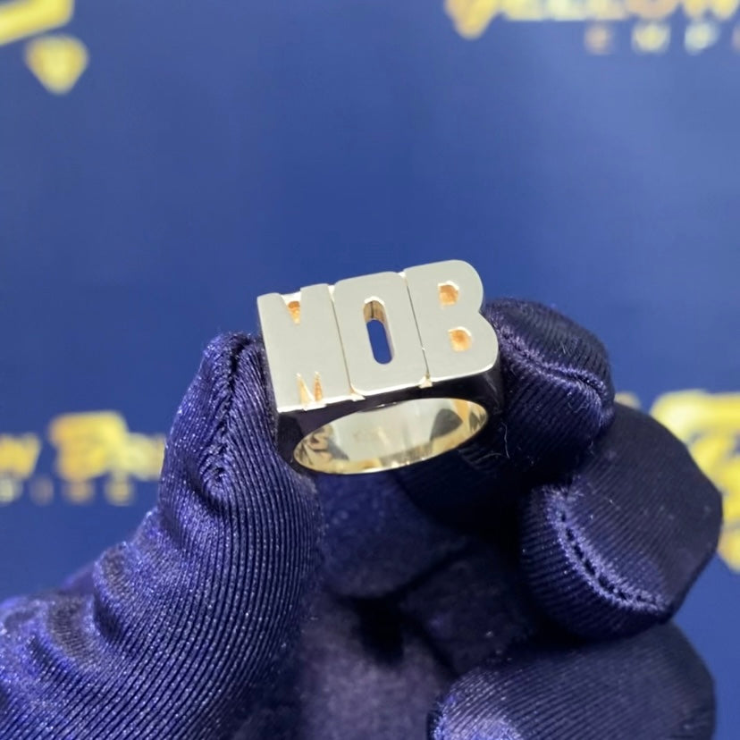 MOB ring in solid 14k yellow gold