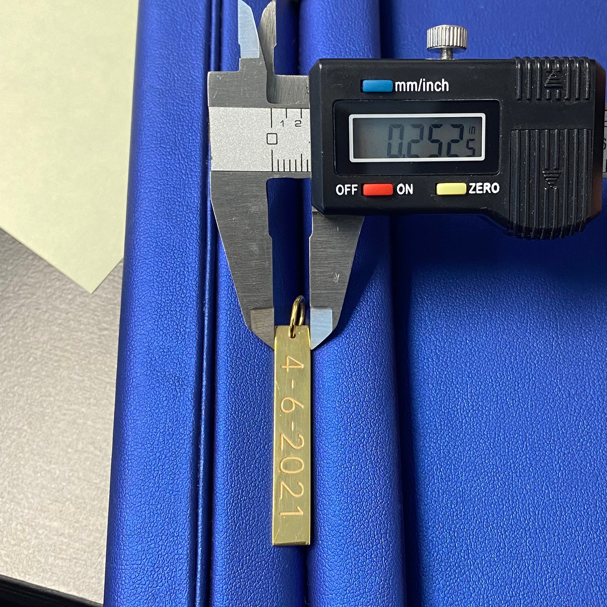 Personalized Engravable Vertical Name Tag Bar Pendant