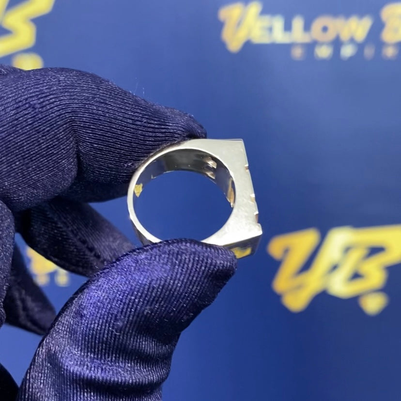 MOB ring in solid 14k yellow gold back