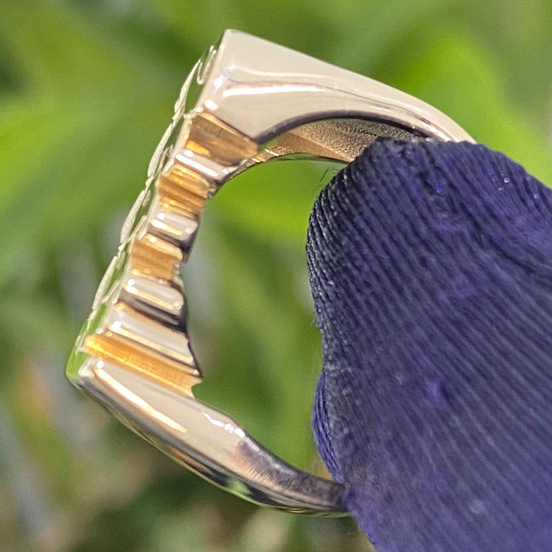 Personalized Cursive Name Ring with Heart Underline – Yellow Brick Empire