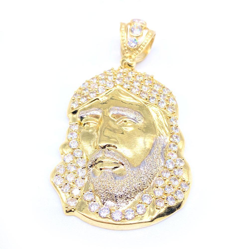 10k CZ Jesus Head Pendant - Yellow Brick Empire