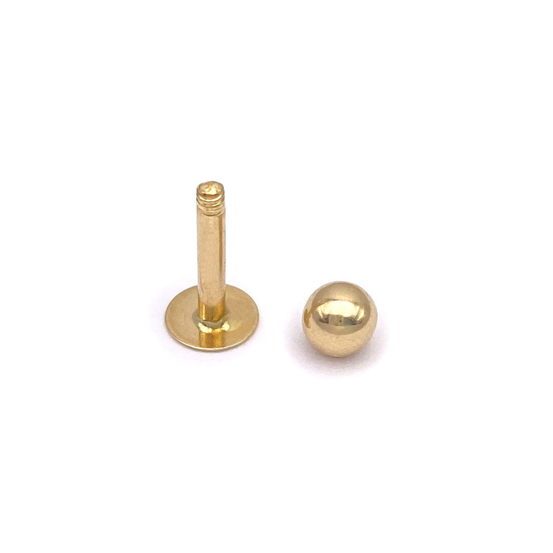 14k Ball Lip External Threaded Stud