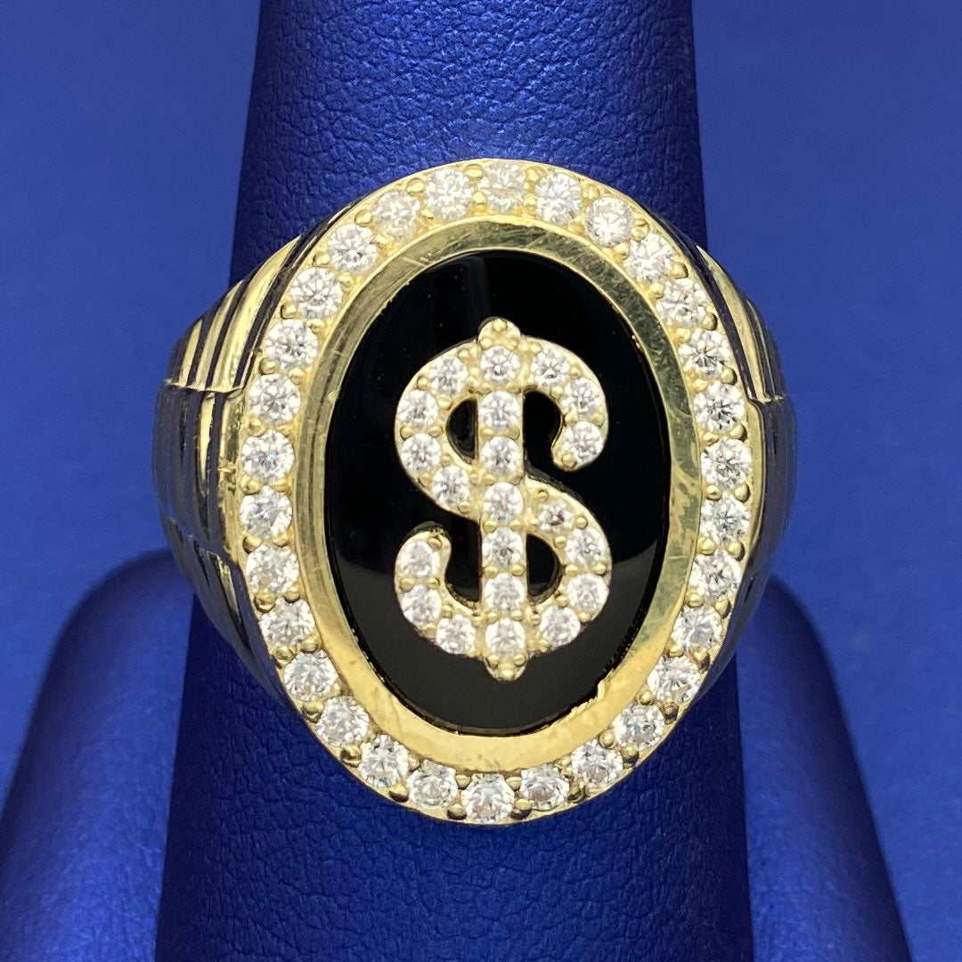 Dollar Sign Ring in 10k Yellow Gold