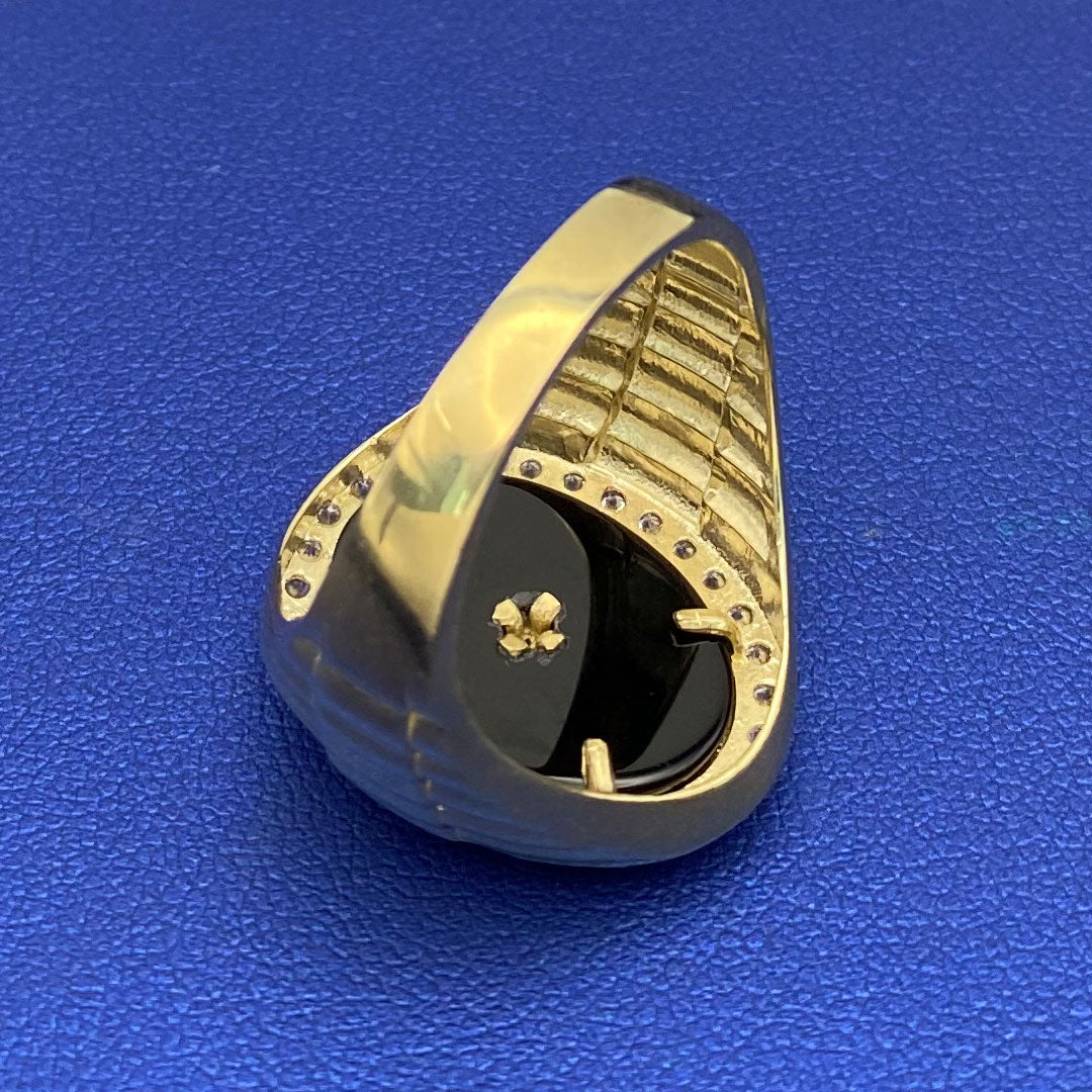 Dollar Sign Ring in 10k Yellow Gold Back