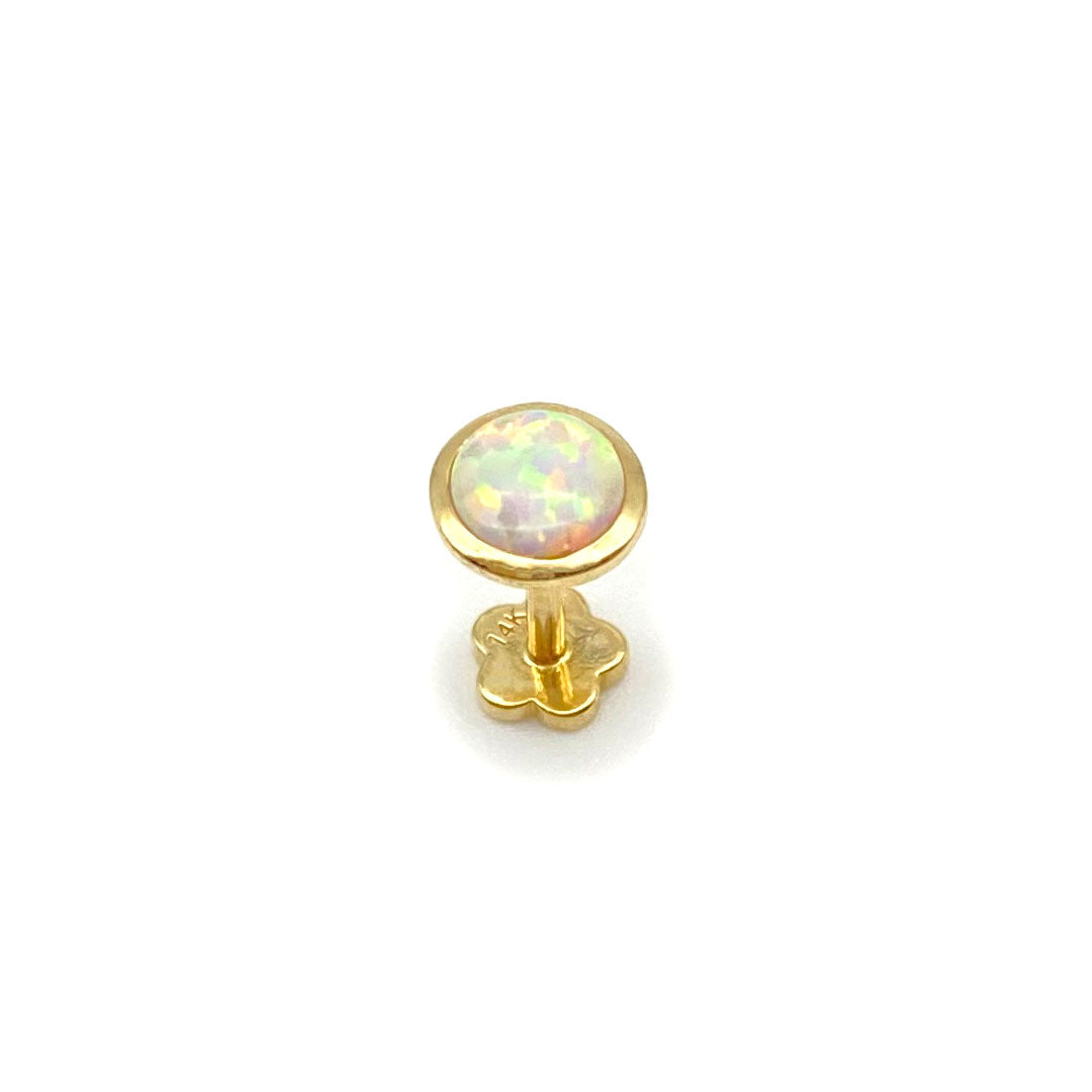 14k Opal Bezel Internal Threaded Stud