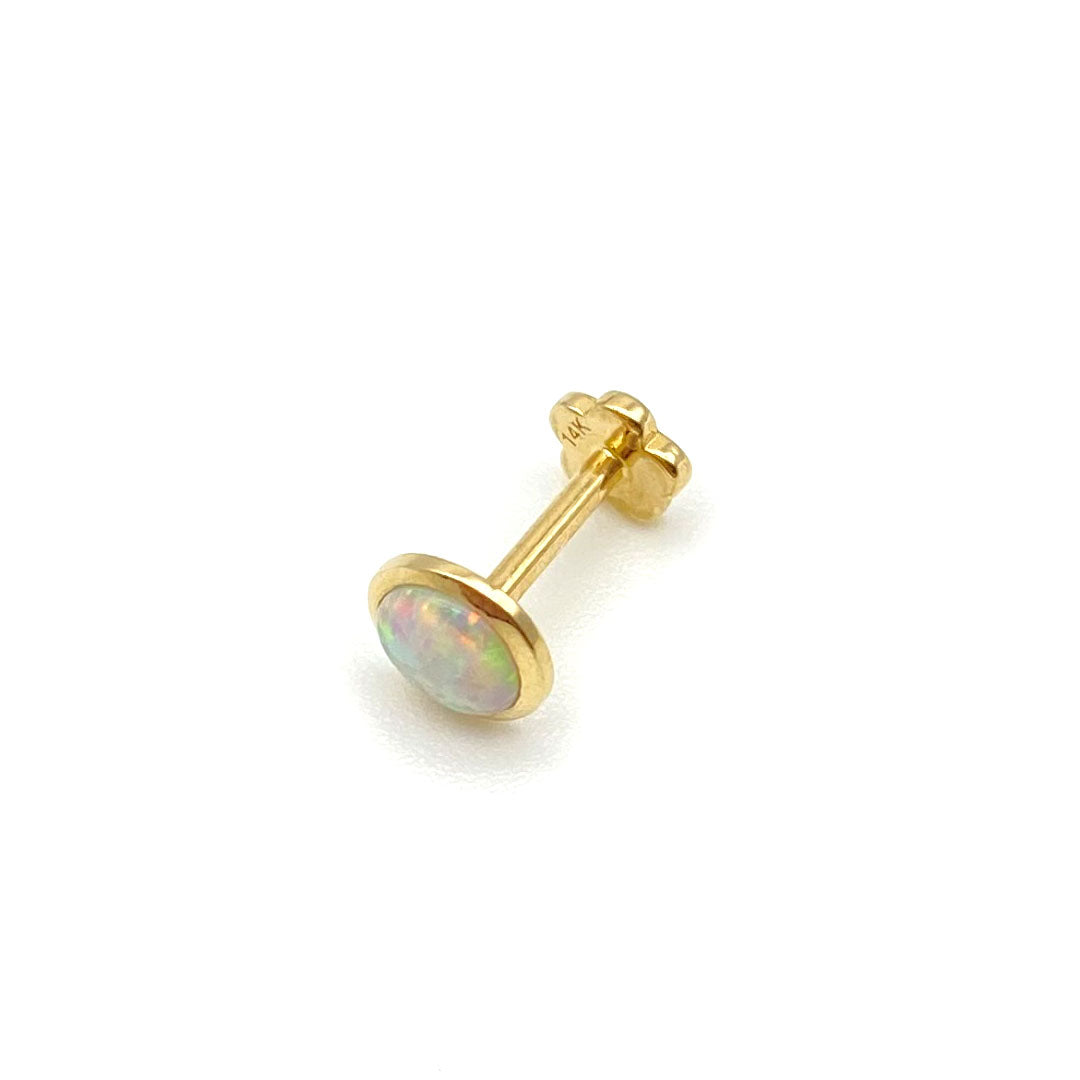 14k Opal Bezel Internal Threaded Stud