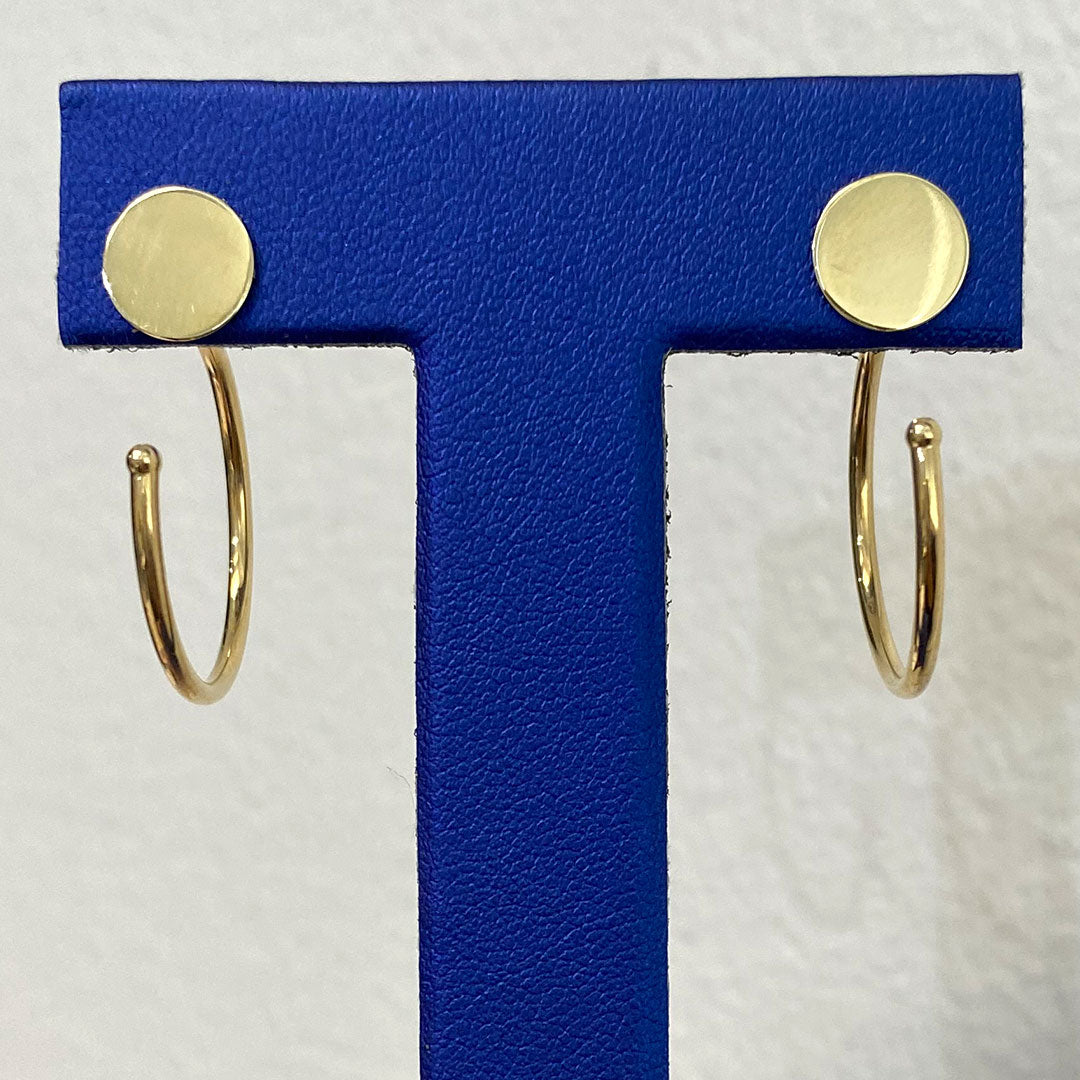 14k Push Back Open Drop Earrings