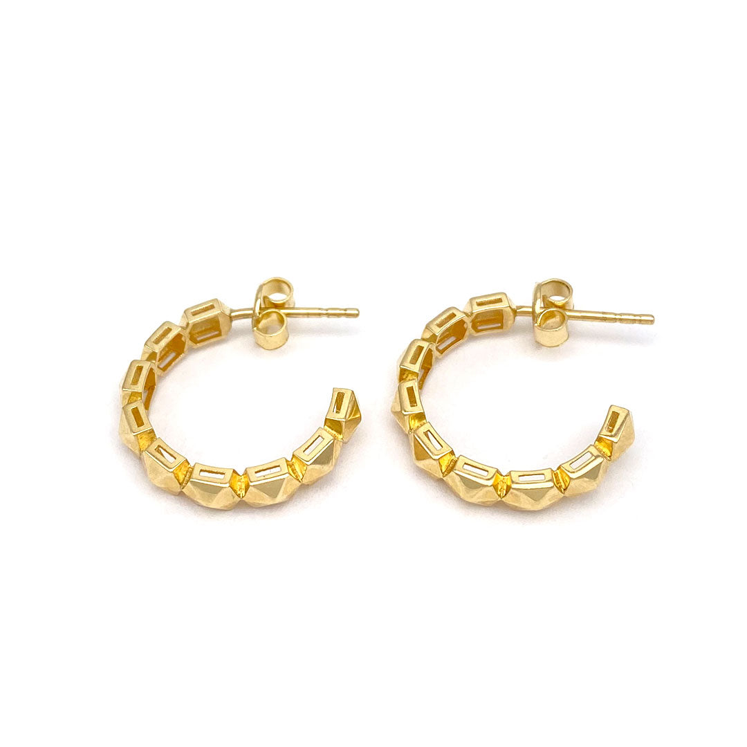 14k Spike Open Hoop Earrings